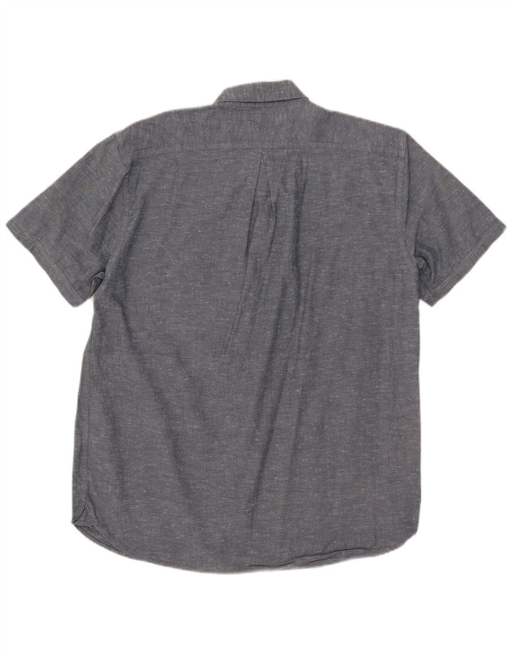 Barbour Mens Short Sleeve Shirt Large Grey Flecked Cotton