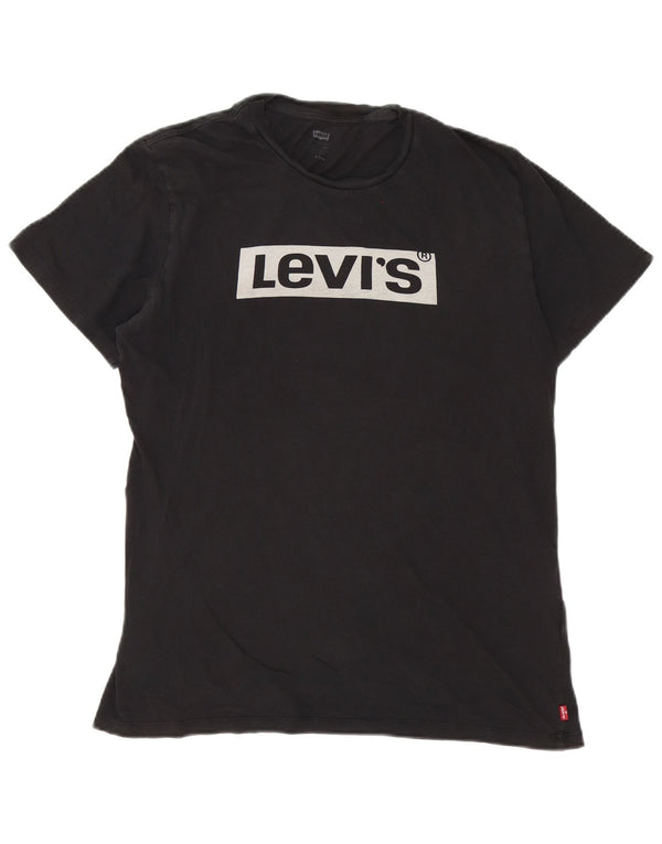Levi's Camiseta gráfica para hombre Top Medium Black Cotton