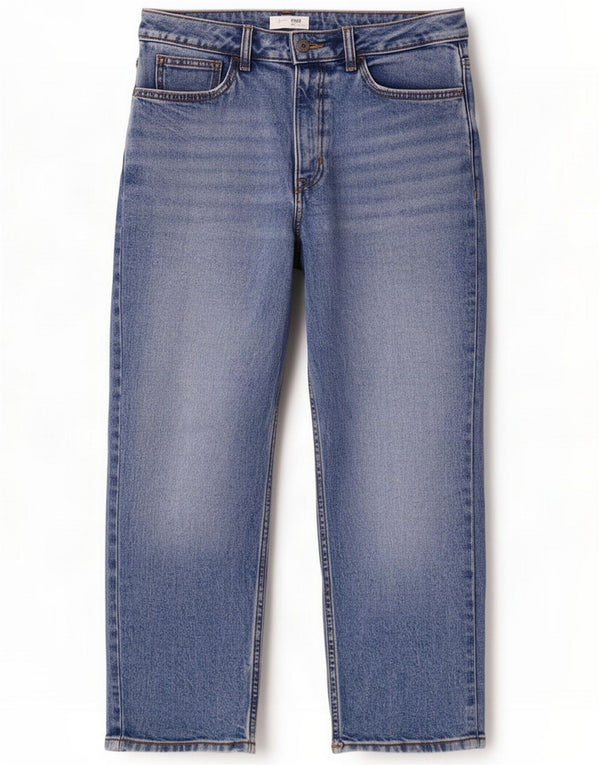 White Stuff Blugi crop drepte pentru femei UK 10 Small W30 L25 Blue Cotton