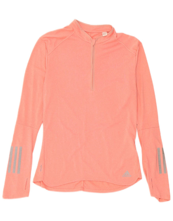 Adidas Donna Climalite Top Manica Lunga UK 8/10 Piccolo Poliestere Rosa