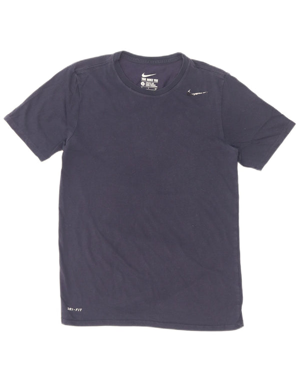 Nike Mens Athletic Cut T-Shirt Top Petit Bleu Marine Coton