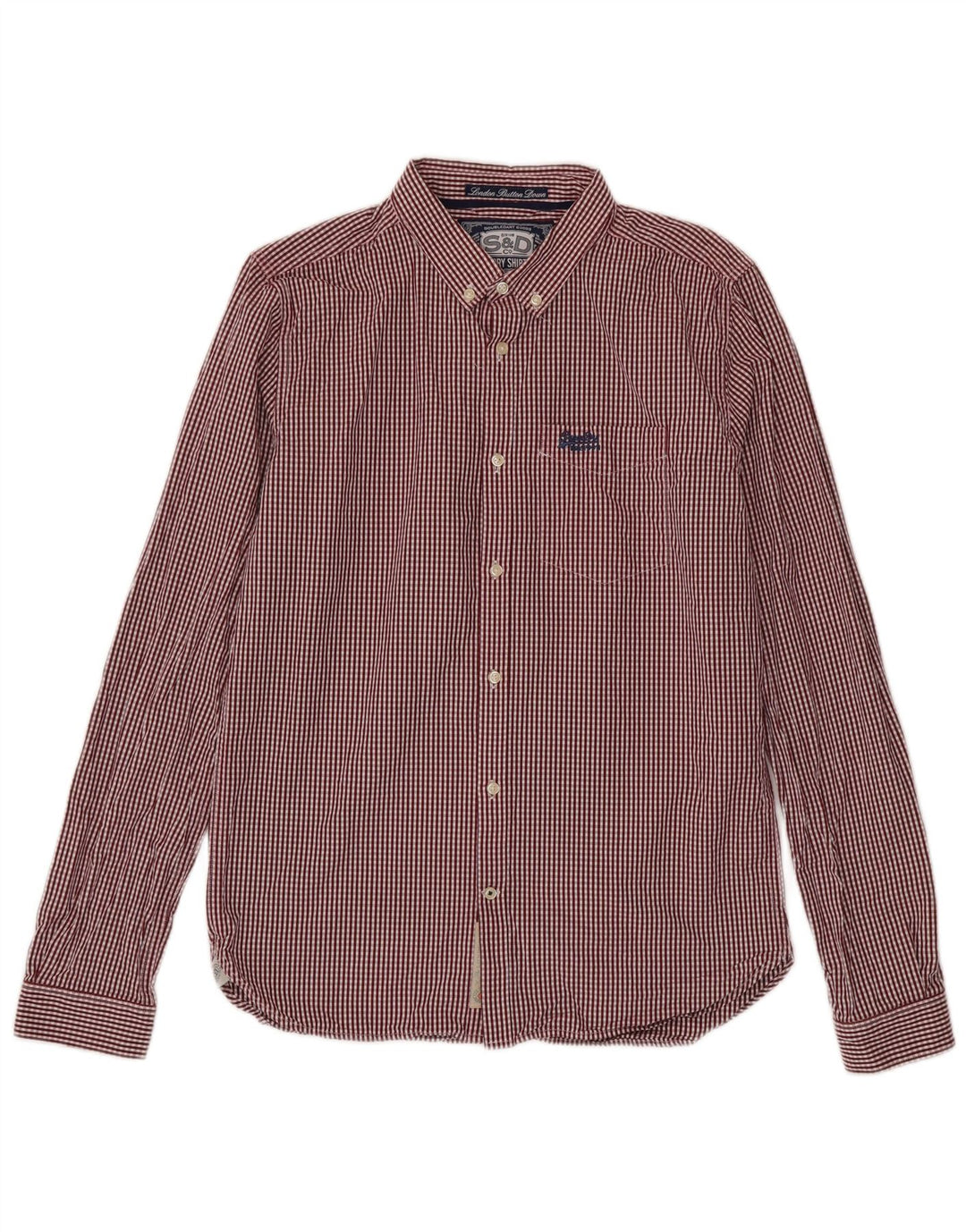 Superdry Herreskjorte Stor rød Gingham Bomuld