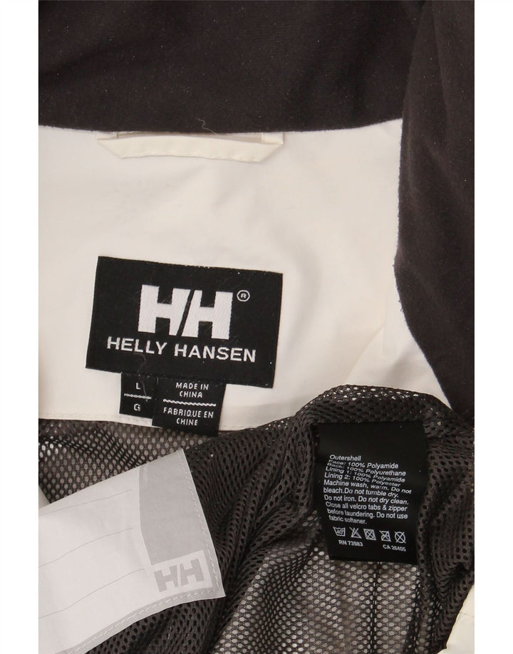 Helly Hansen Regnjakke med hætte til mænd UK 40 Large White Colourblock