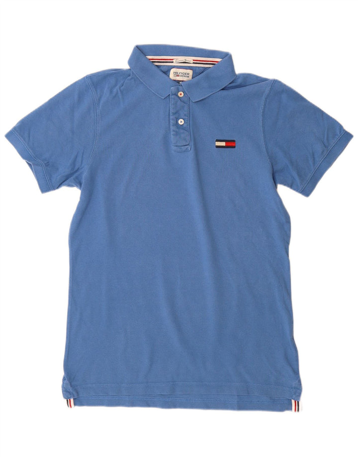 Polo da uomo Tommy Hilfiger grande in cotone blu