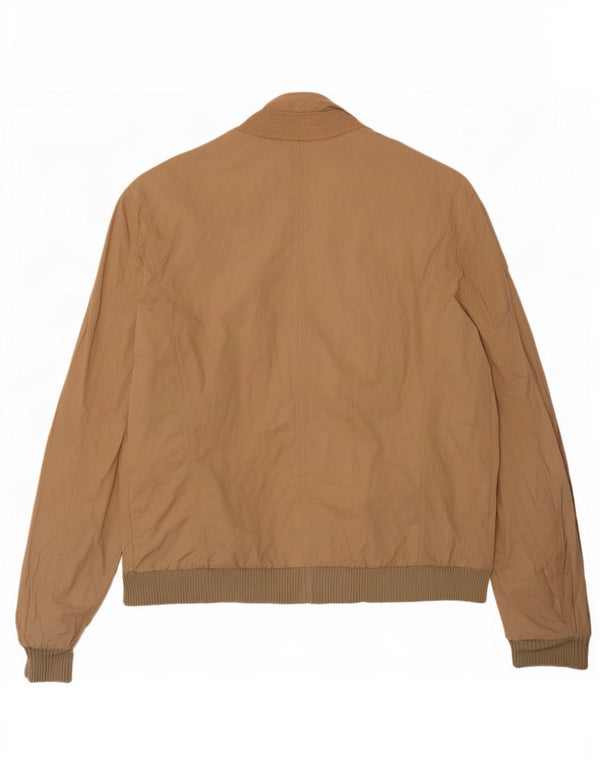 Trussardi Womens Bomber Jacket UK 40 Large Beige Bomuld