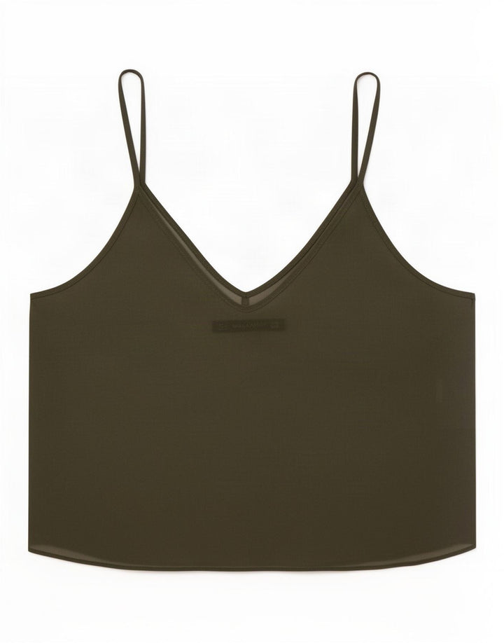 Top Crop See Through Zara pentru femei UK 12 Medium Khaki
