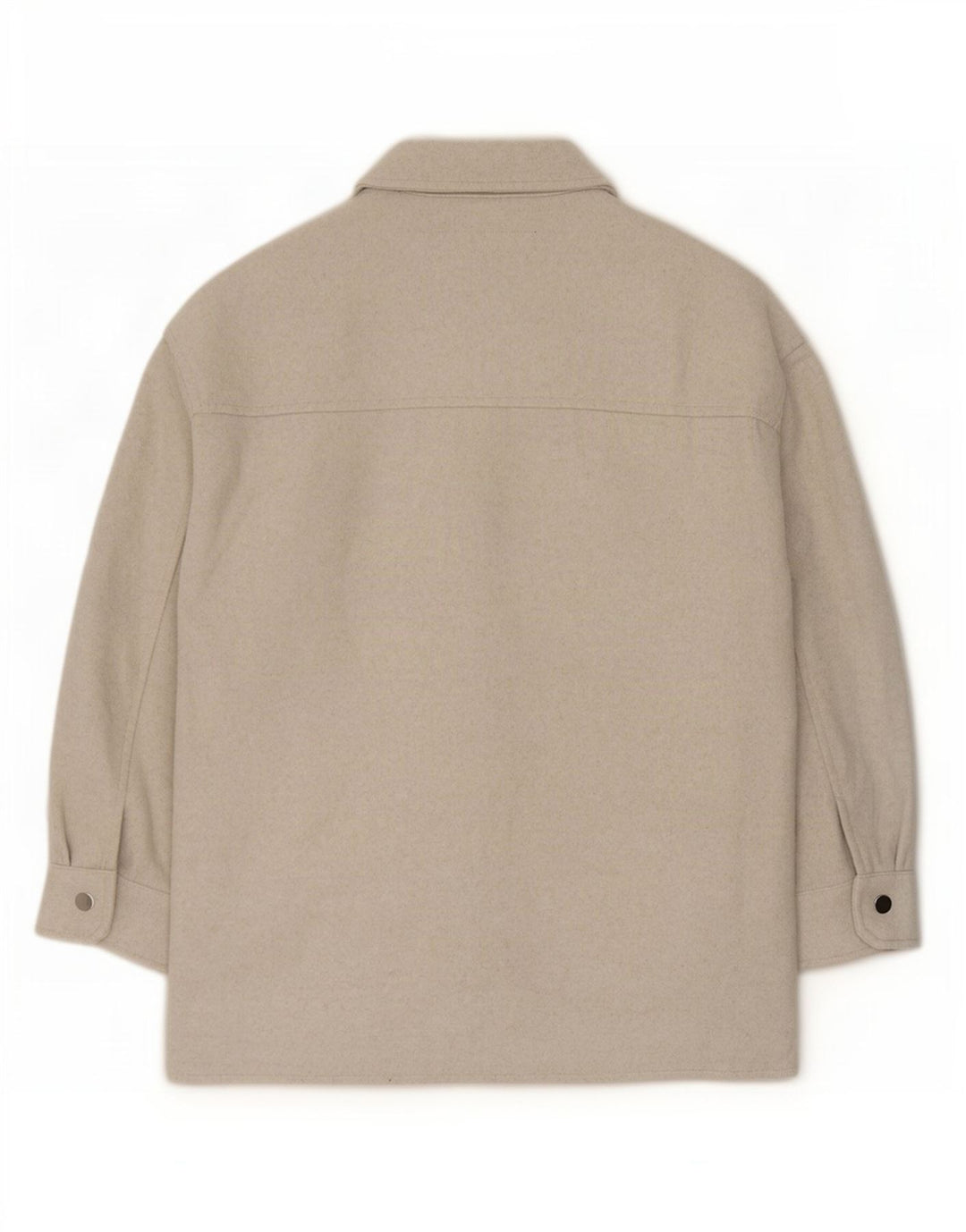 Zara Dame Overshirt Flanell Shirt UK 8 XS Beige Polyester