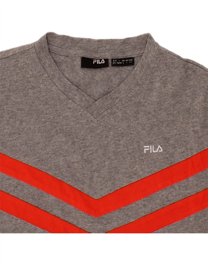 FILA Mens T-Shirt Top Large Grey Cotton Vintage Fila and Second-Hand Fila from Messina Hembry 
