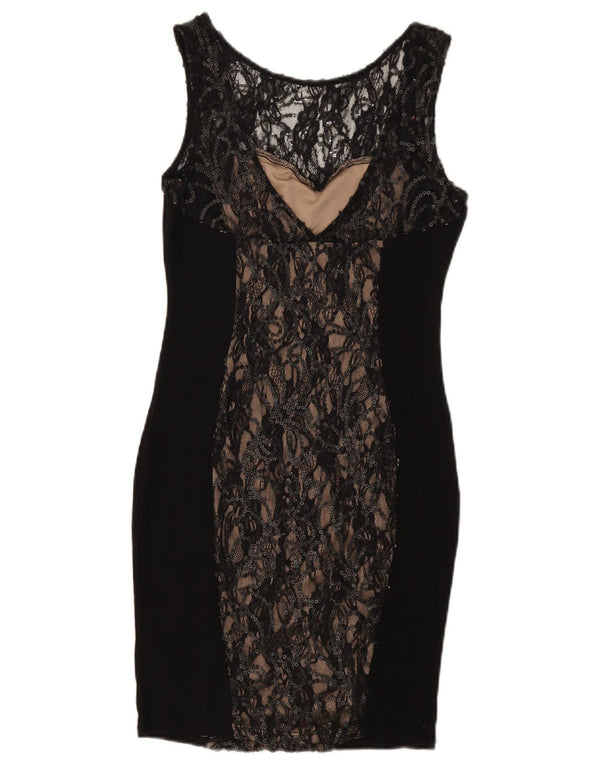Rochie de dantelă fără mâneci pentru femei Warehouse UK 10, neagră, florală