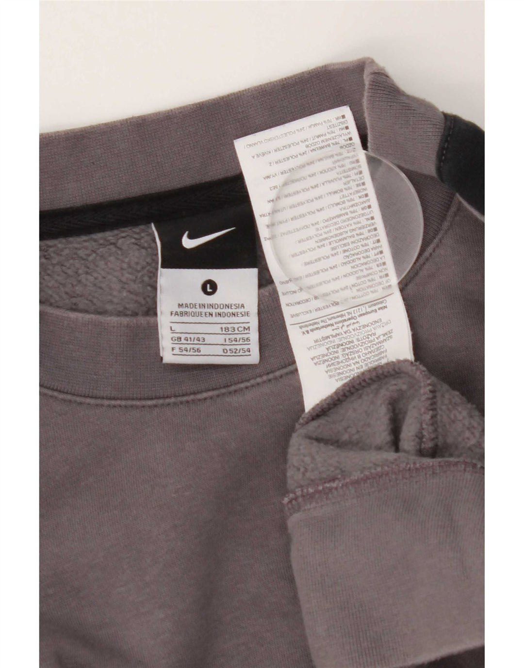 Nike Mens Sweatshirt Jumper Large Grey Colourblock Cotton