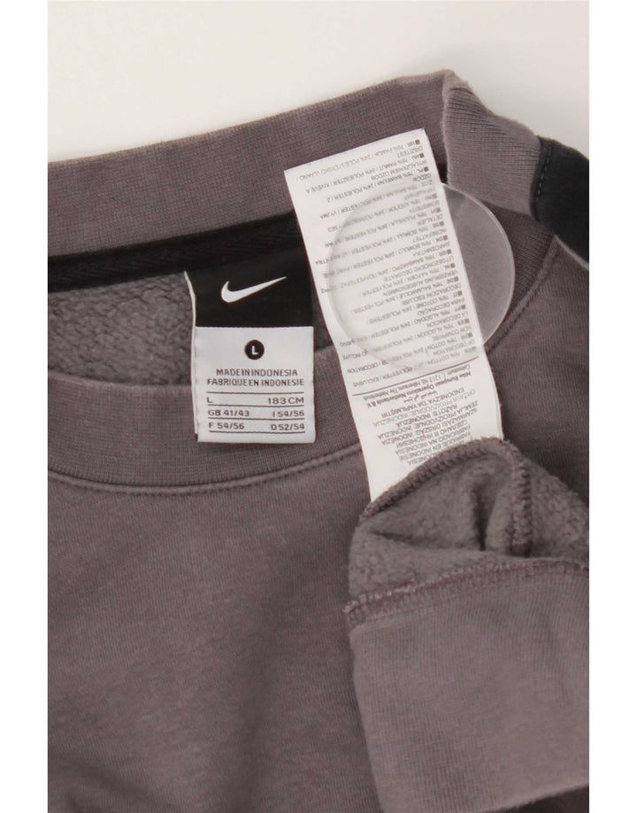 Nike Mens Sweatshirt Jumper Large Grey Colourblock Cotton