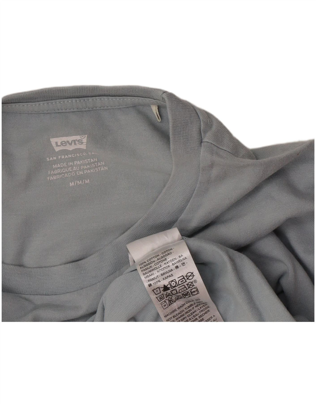 Levi's Womens Crop Graphic T-Shirt Top UK 14 Medium Grey Cotton