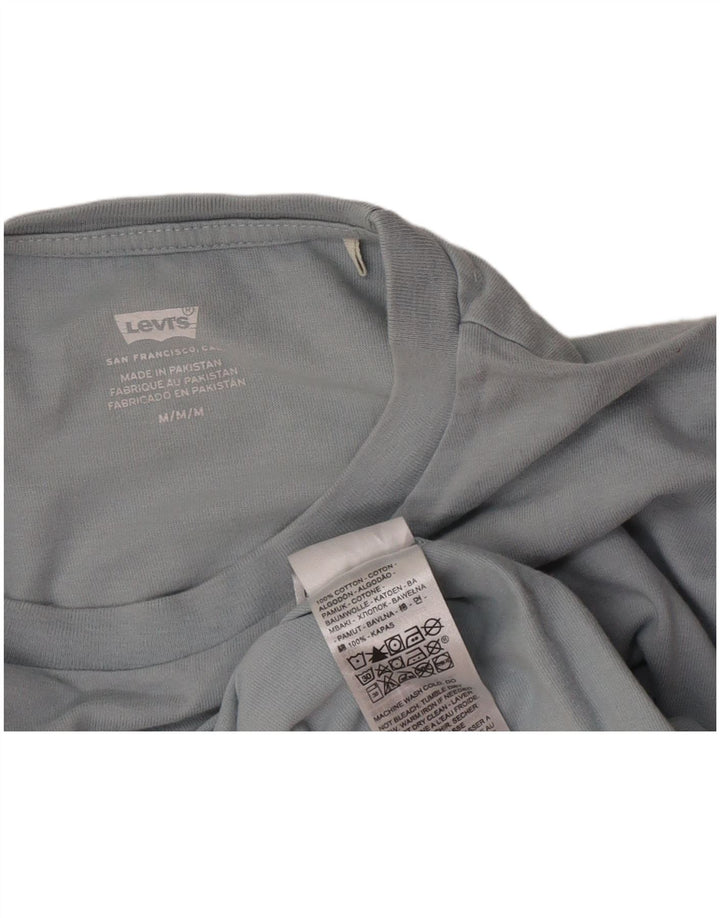 Levi's Womens Crop Graphic T-Shirt Top UK 14 Medium Grey Cotton