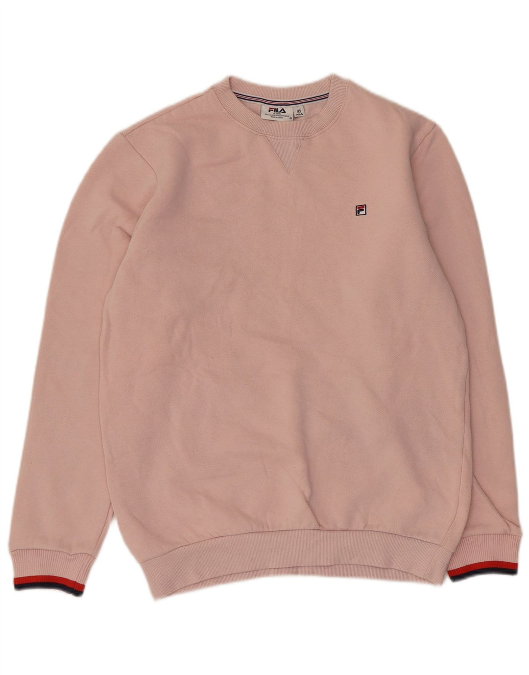 Fila Womens Oversized Sweatshirt Jumper UK 2 2XS Pink Cotton