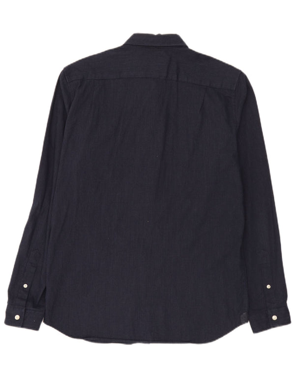 Lacoste Mens Regular Fit Shirt Size 40 Medium Navy Blue Spotted Cotton