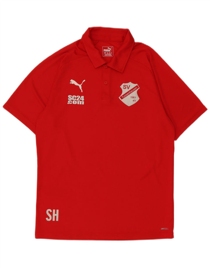 Puma Mens Graphic Polo Shirt Medium Red