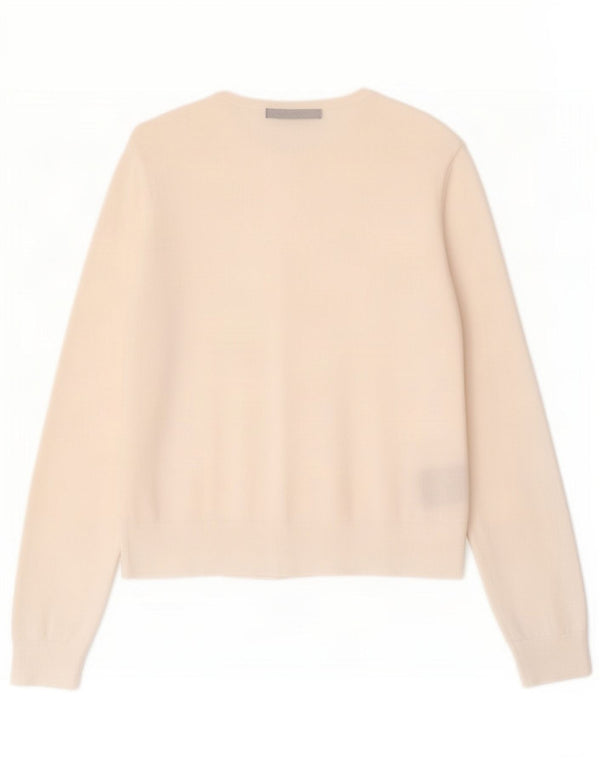 Maglione cardigan da donna Ralph Lauren UK 12 cotone bianco medio