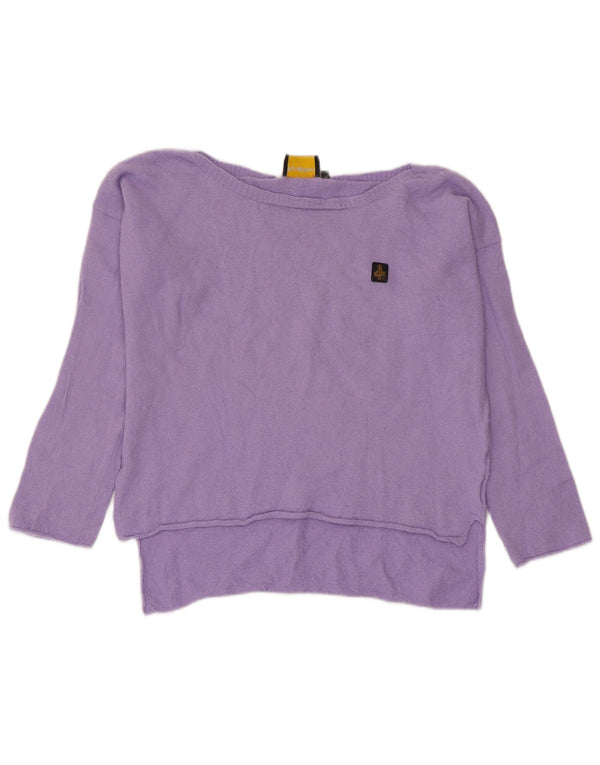 Refrigiwear Maglione da donna oversize con scollo a barca UK 10 piccolo viola