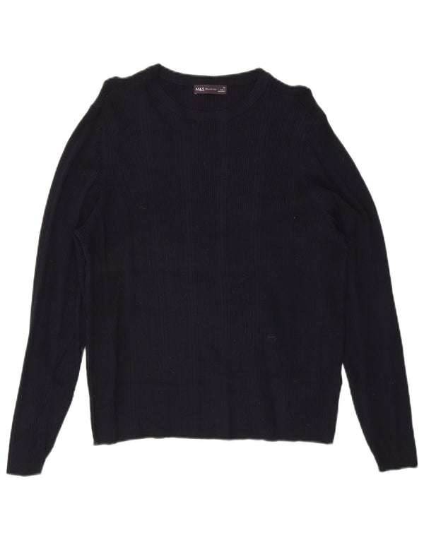 Marks & Spencer Dame Boat Neck Jumper Sweater UK 22 3XL Navy Blue Viscose
