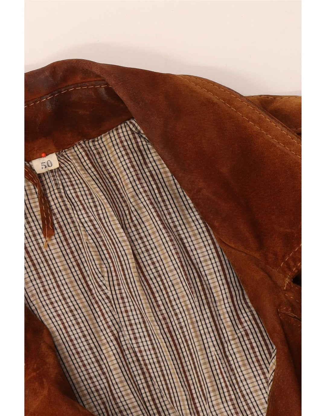 Vintage Mens Suede Jacket IT 50 Large Beige