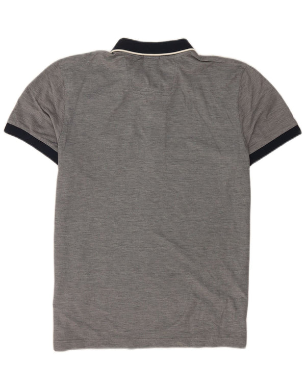 Hugo Boss Mens Short Sleeve Slim Fit Polo Shirt Large Grey Flecked Cotton