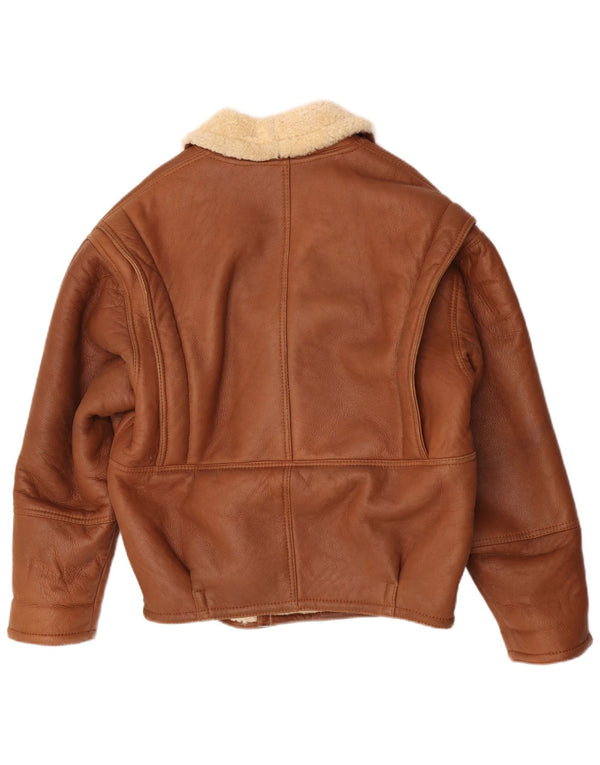 Vintage Mens Shearling Jacket IT 48 Medium Brown