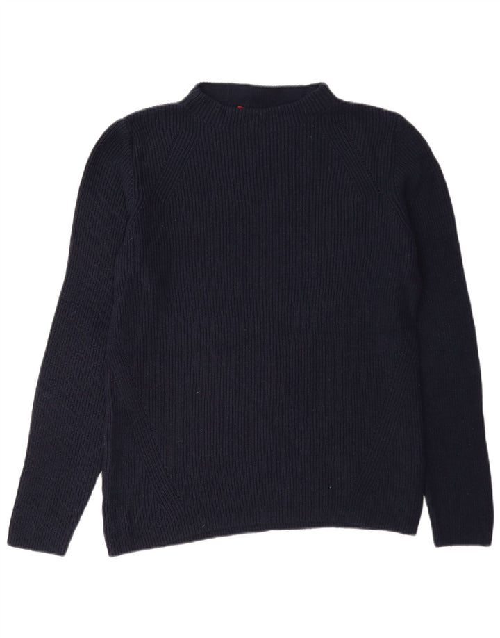 S.Oliver Womens Turtle Neck Jumper Sweater EU 40 Medium Navy Blue Viscose