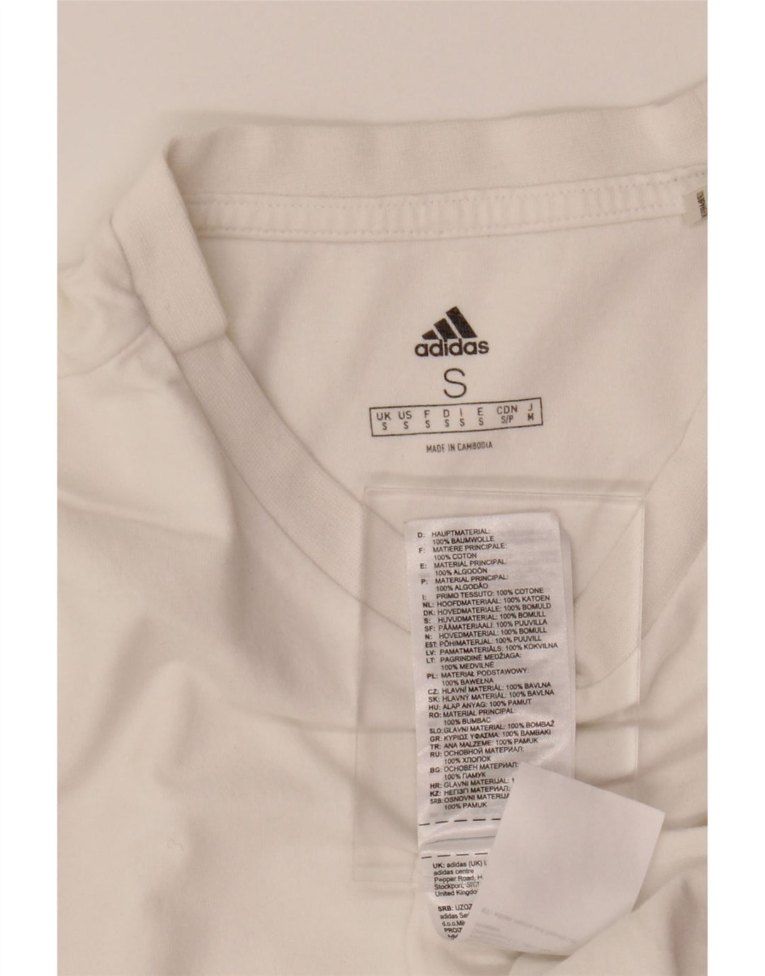 ADIDAS Mens T-Shirt Top Small White Cotton Vintage Adidas and Second-Hand Adidas from Messina Hembry 