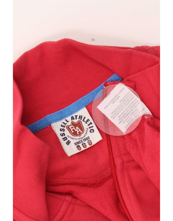 Russell Athletic Mens Treino Top Jacket Pequeno Algodão Vermelho