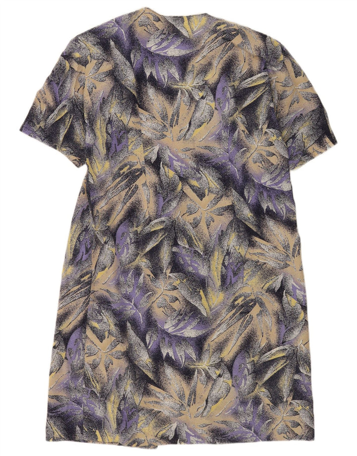 Vintage Womens Shift Dress UK 14 Medium Purple Floral