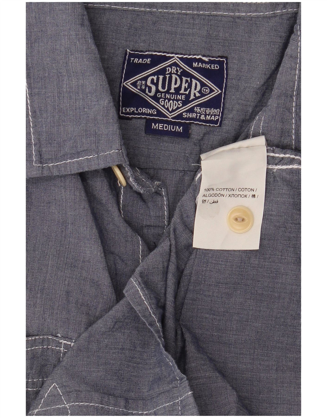 Superdry herreskjorte medium blå bomuld