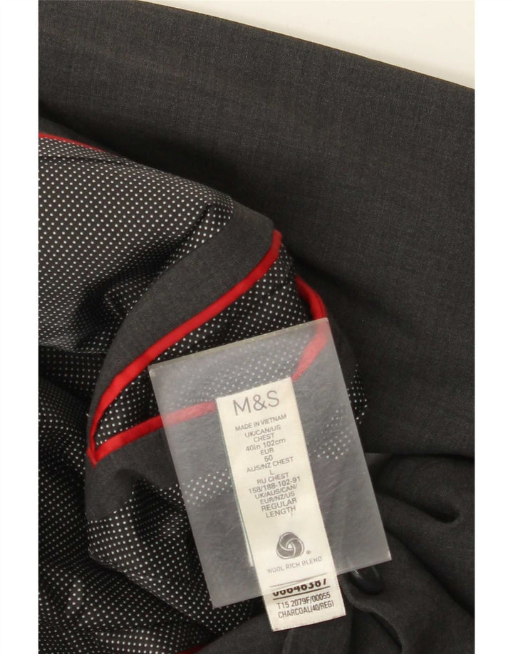 Marks & Spencer Veste blazer à 2 boutons pour homme UK 40 laine gris moyen