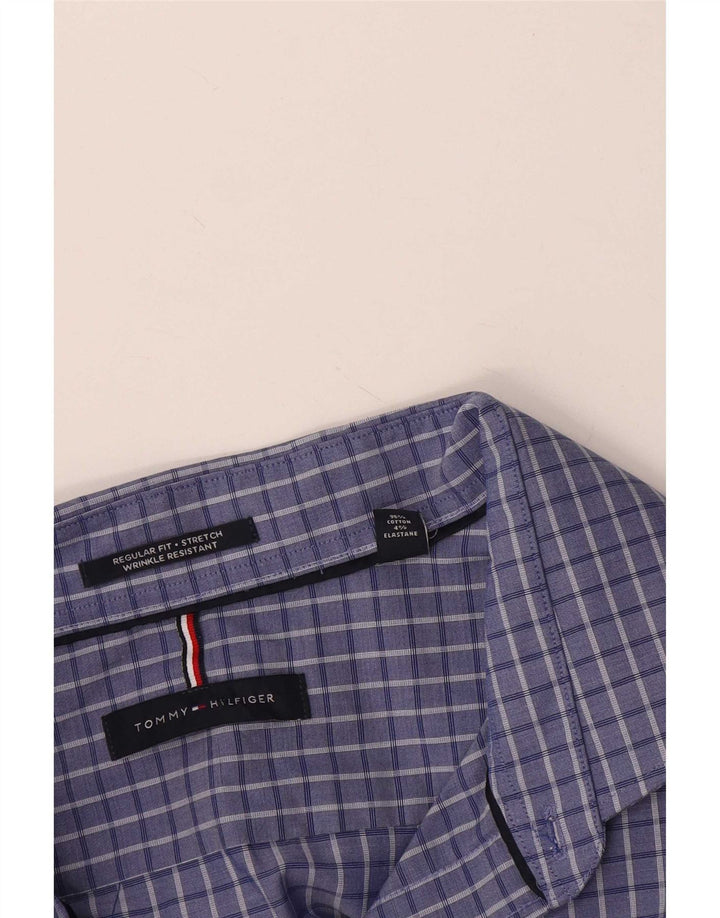 Tommy Hilfiger Mens Regular Fit Shirt 2XL Blue Check Cotton
