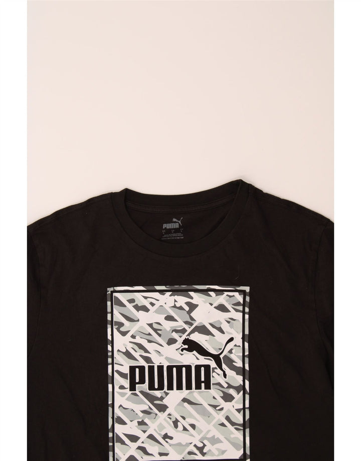 PUMA Mens Graphic T-Shirt Top Large Black Cotton Vintage Puma and Second-Hand Puma from Messina Hembry 
