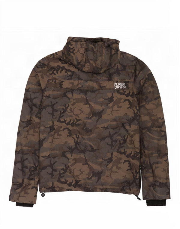 Superdry Mens Hooded Rain Jacket UK 42 XL Multicoloured Camouflage Nylon