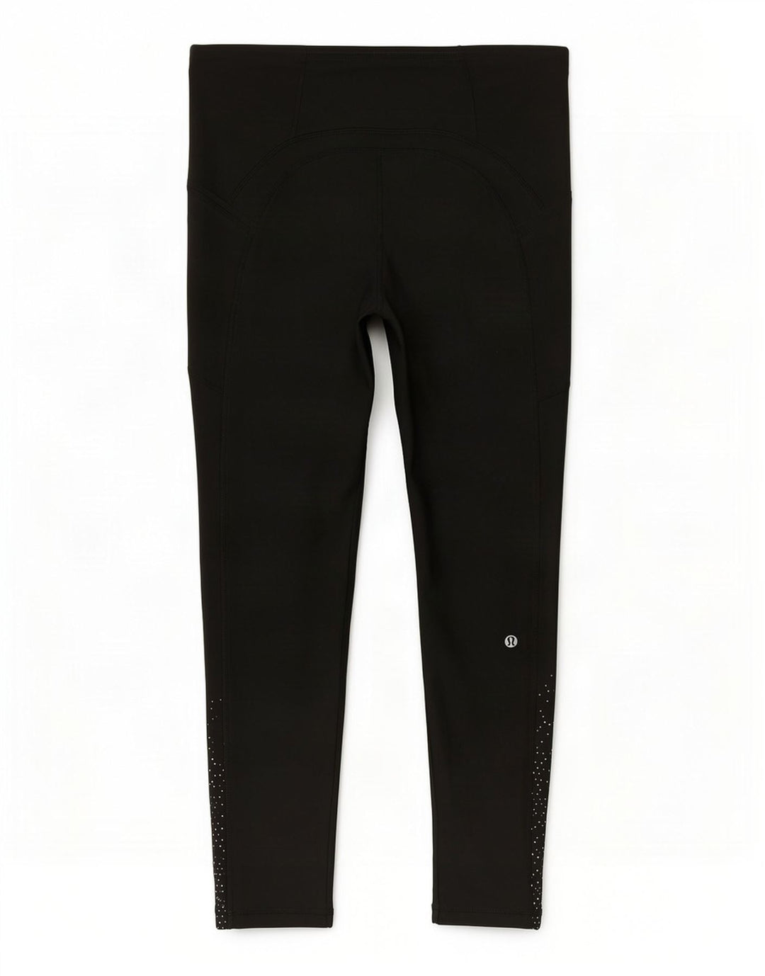 Lululemon Womens Crop Leggings US 10 Large Black Spotted