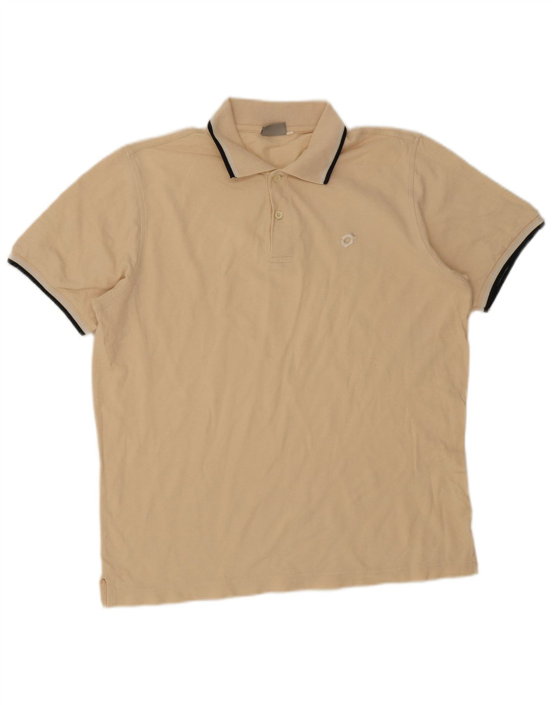 Lotto Mens Polo Shirt XL Beige Striped