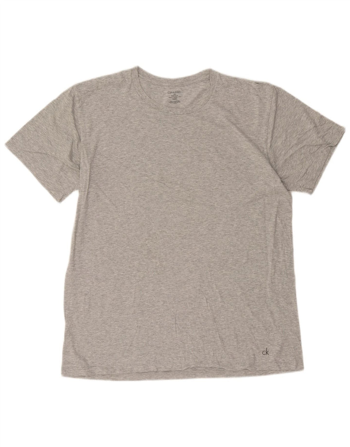 Calvin Klein Herre T-Shirt Top Stor Grå Flecked