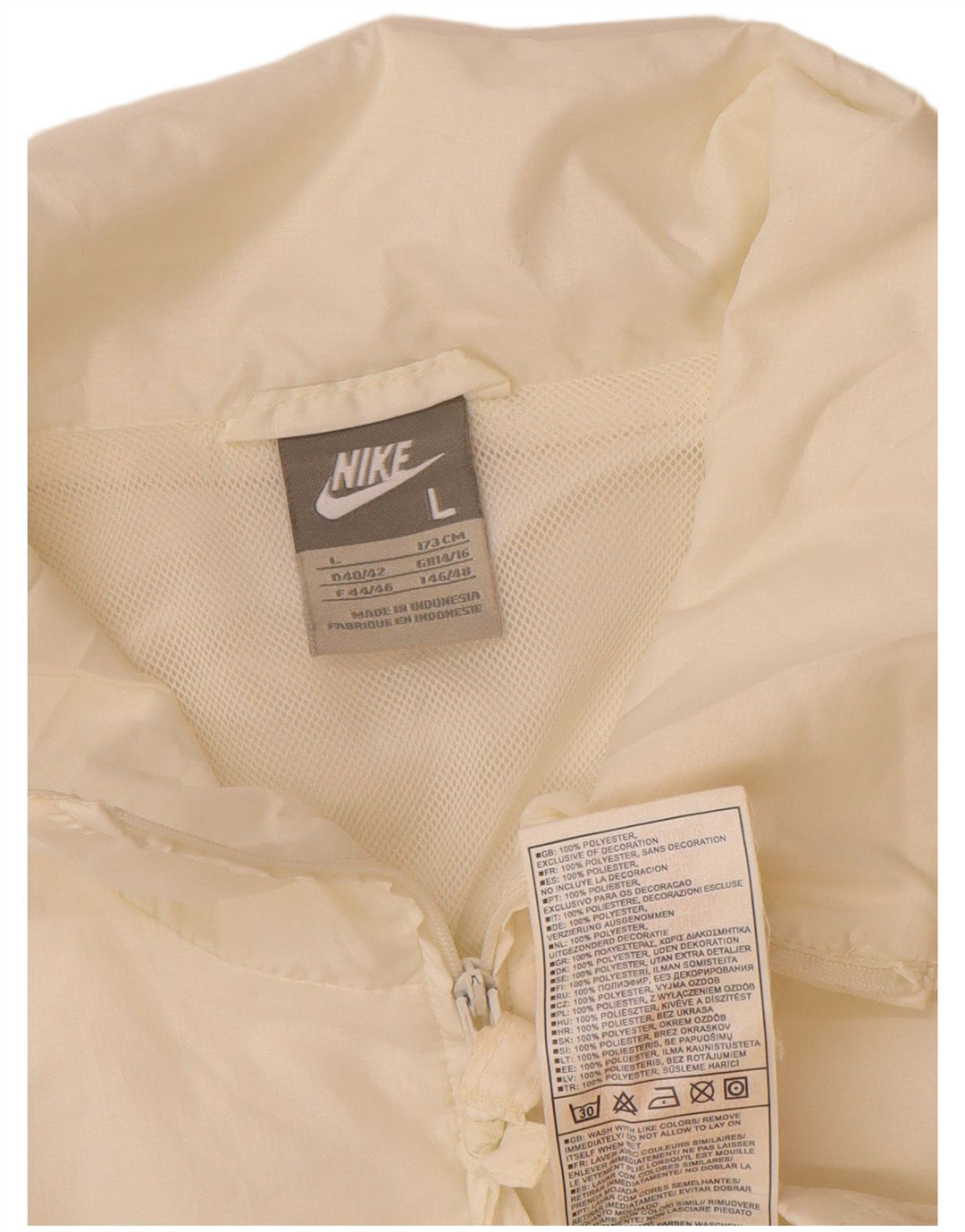Nike Womens Tracksuit Top Jacket UK 14/16 Large White Polyester