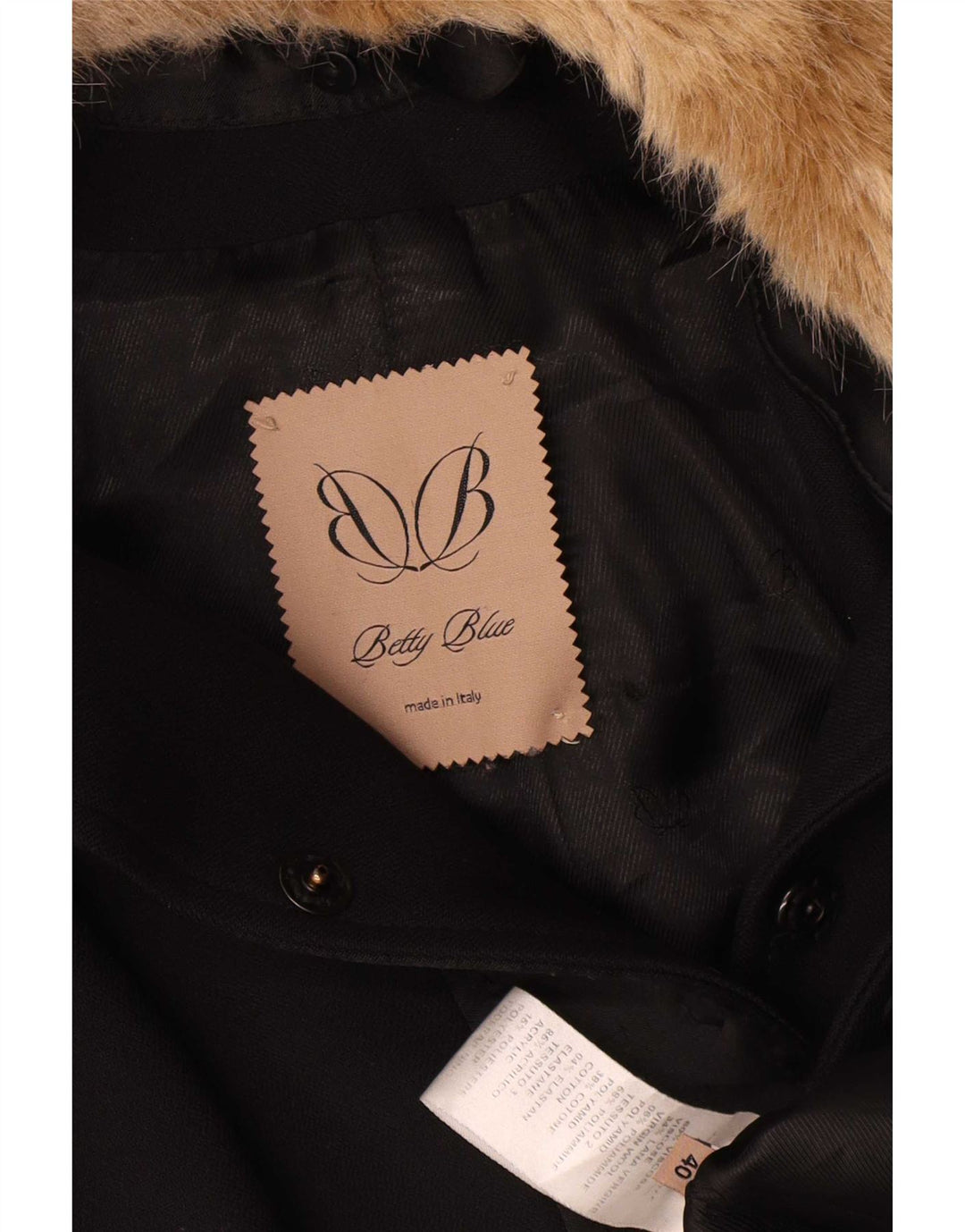 Płaszcz damski w stylu vintage IT 40 Small Black wiskoza