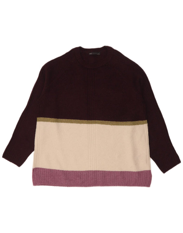 Marks & Spencer Womens Crew Neck Jumper Sweater UK 16 Large Purple