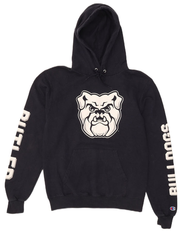 Champion Mens Bulldogs Graphic Hoodie Jumper Small Navy Blue