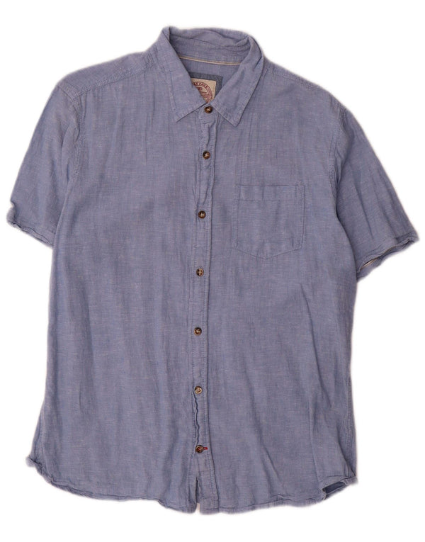 Fat Face Mens Short Sleeve Shirt Medium Blue Cotton