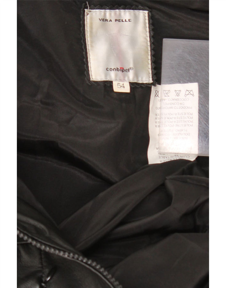 CONBIPEL Мужская кожаная куртка IT 54 2XL Черная кожа