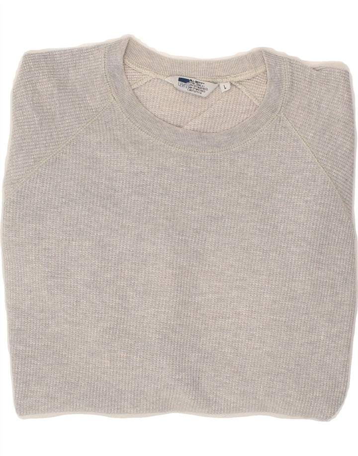 LEVI'S Womens Sweatshirt Jumper UK 16 Large Grey Cotton Vintage Levi's and Second-Hand Levi's from Messina Hembry 