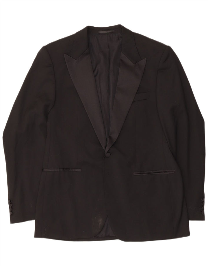 Hugo Boss Herren-Blazer mit 1 Knopf, UK 50, große schwarze Schurwolle