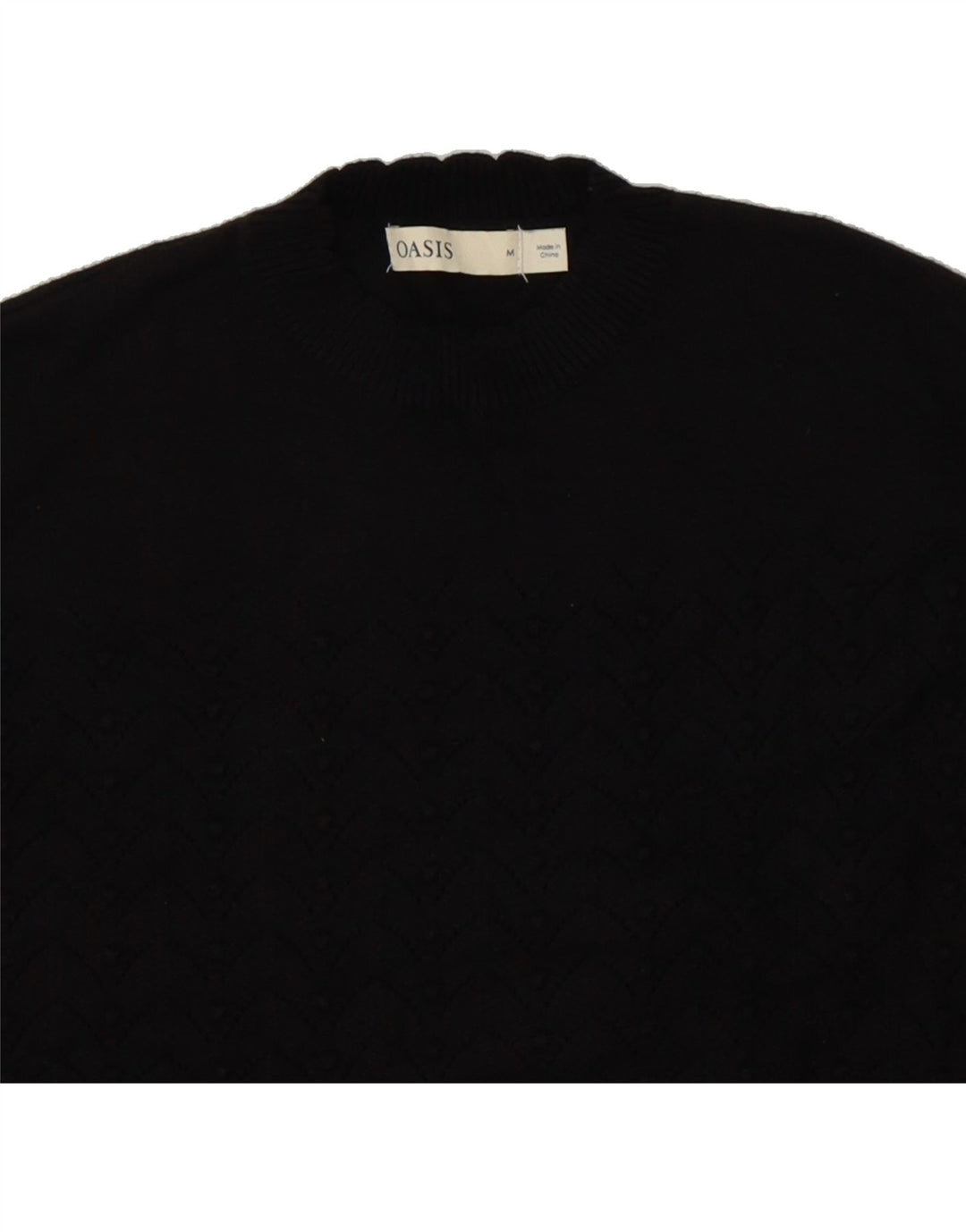 OASIS Womens Crew Neck Jumper Sweater UK 14 Medium Black Floral Vintage Oasis and Second-Hand Oasis from Messina Hembry 