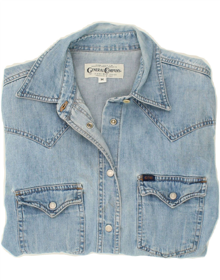 GENERAL COMPANY Womens Denim Shirt UK 14 Medium Blue Cotton Vintage General Company and Second-Hand General Company from Messina Hembry 
