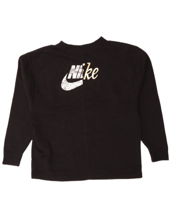 Nike Womens Grafisk Oversized Sweatshirt Jumper UK 10 Small Black Bomuld