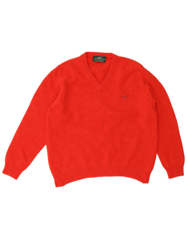Sweter damski Henry Cottons z dekoltem w szpic, UK 18 XL, czerwona wełna